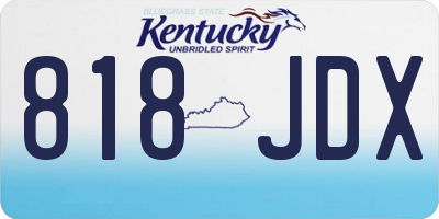 KY license plate 818JDX