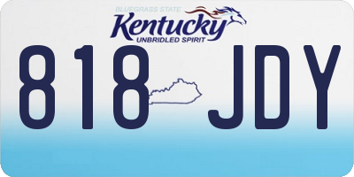 KY license plate 818JDY