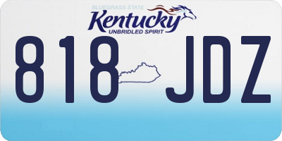 KY license plate 818JDZ