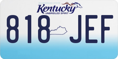 KY license plate 818JEF