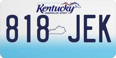 KY license plate 818JEK