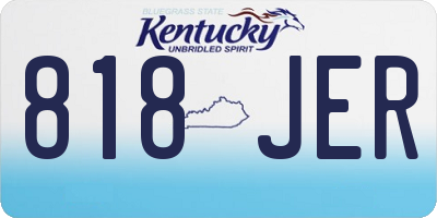 KY license plate 818JER