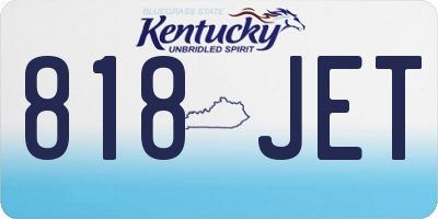KY license plate 818JET
