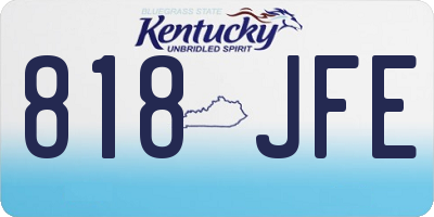 KY license plate 818JFE