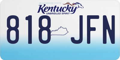 KY license plate 818JFN