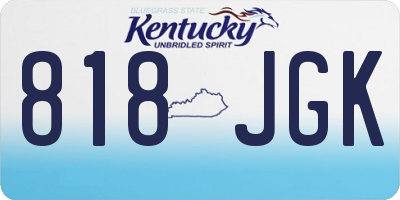KY license plate 818JGK