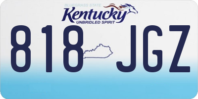 KY license plate 818JGZ