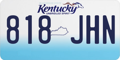 KY license plate 818JHN