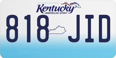 KY license plate 818JID