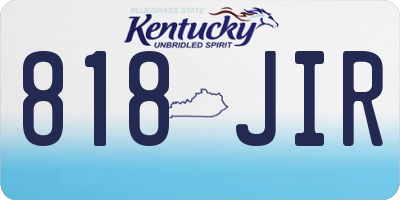 KY license plate 818JIR