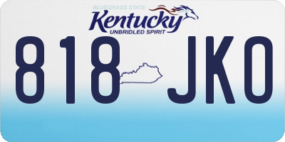 KY license plate 818JKO