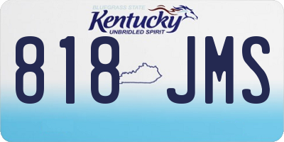 KY license plate 818JMS