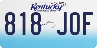 KY license plate 818JOF