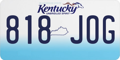 KY license plate 818JOG