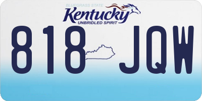 KY license plate 818JQW