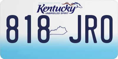 KY license plate 818JRO