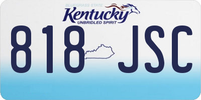 KY license plate 818JSC
