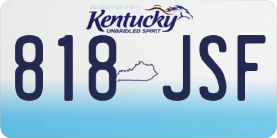 KY license plate 818JSF