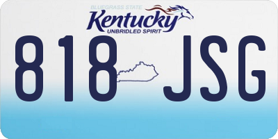 KY license plate 818JSG