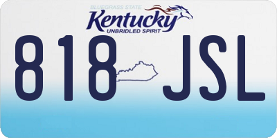 KY license plate 818JSL