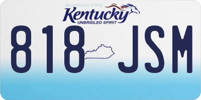 KY license plate 818JSM