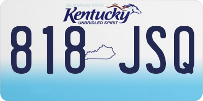 KY license plate 818JSQ