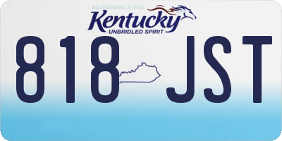 KY license plate 818JST