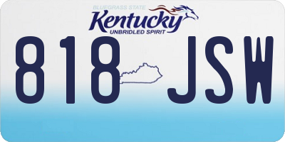 KY license plate 818JSW