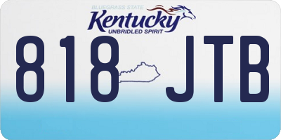 KY license plate 818JTB