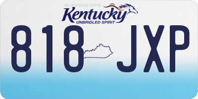KY license plate 818JXP