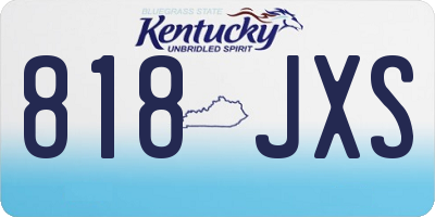 KY license plate 818JXS