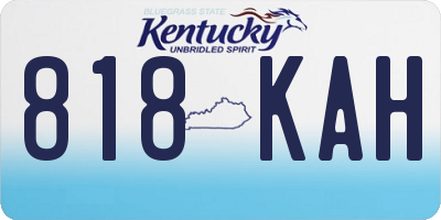 KY license plate 818KAH