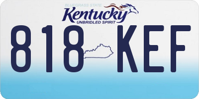KY license plate 818KEF
