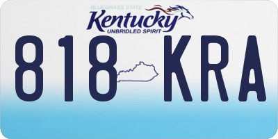 KY license plate 818KRA