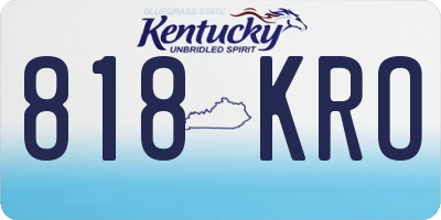 KY license plate 818KRO