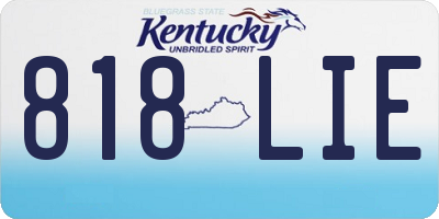 KY license plate 818LIE