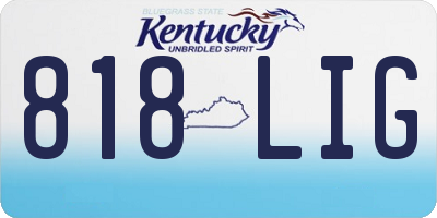 KY license plate 818LIG