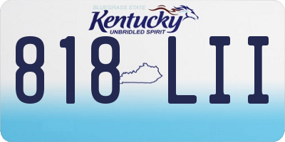 KY license plate 818LII