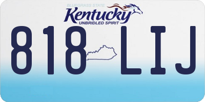 KY license plate 818LIJ