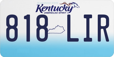KY license plate 818LIR