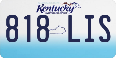 KY license plate 818LIS