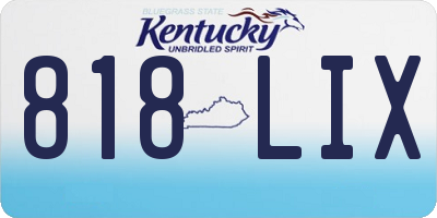 KY license plate 818LIX