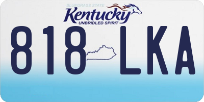 KY license plate 818LKA