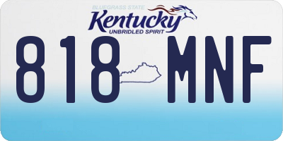 KY license plate 818MNF