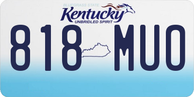 KY license plate 818MUO