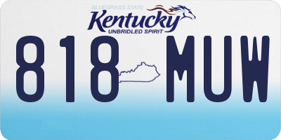 KY license plate 818MUW