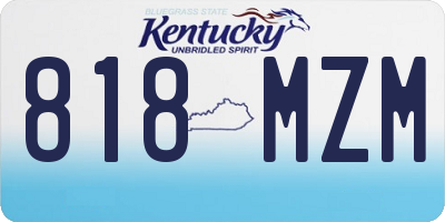 KY license plate 818MZM