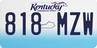 KY license plate 818MZW