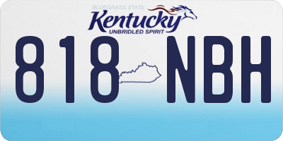 KY license plate 818NBH
