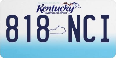 KY license plate 818NCI